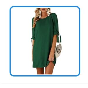 Green Tie Sleeve Dress